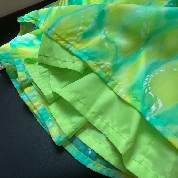 Vintage 70s Dress Green Yellow Maxi Chiffon Long Longsleeve Gown‎ Size Medium - Picture 7 of 10